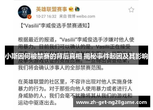 小斯因何被禁赛的背后真相 揭秘事件起因及其影响 小斯因何被禁赛的背后真相 揭秘事件起因及其影响