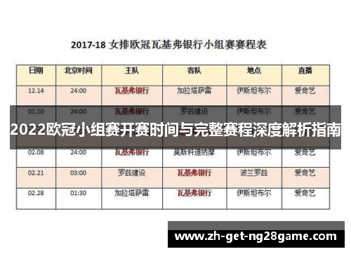 2022欧冠小组赛开赛时间与完整赛程深度解析指南 2022欧冠小组赛开赛时间与完整赛程深度解析指南